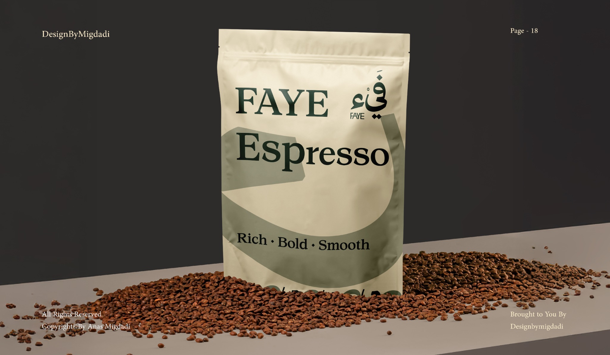 Espresso coffee packaging.
