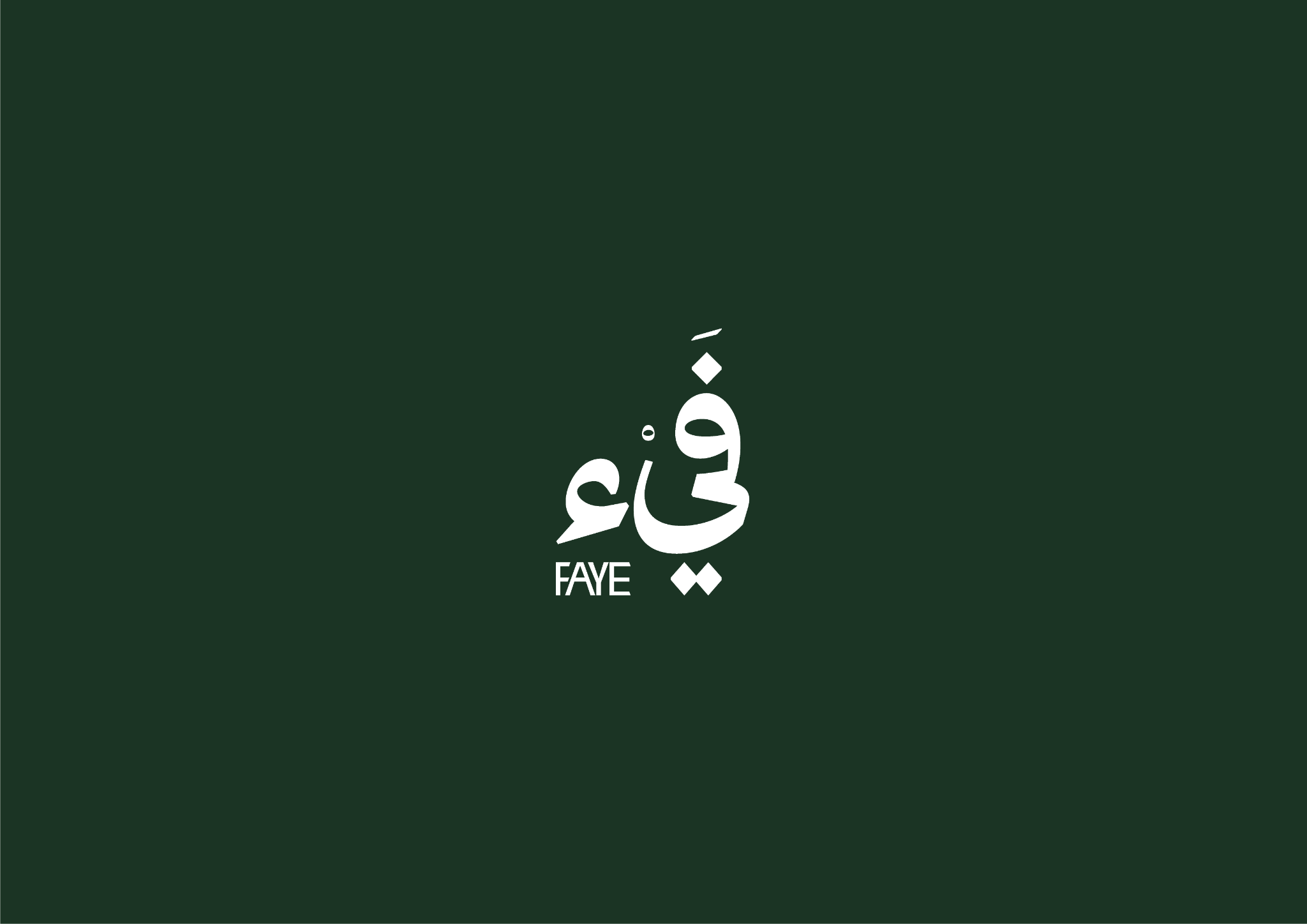 White Faye logo on deep green