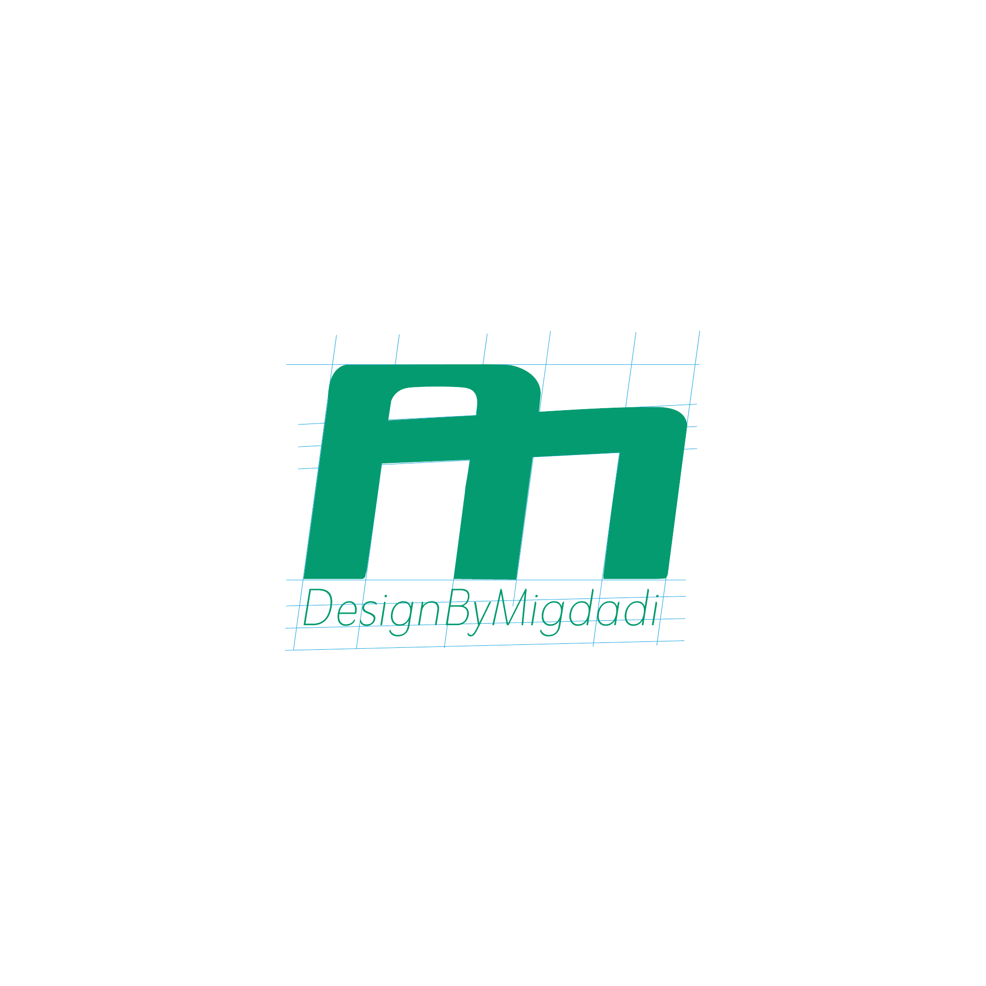 AM logo construction grid